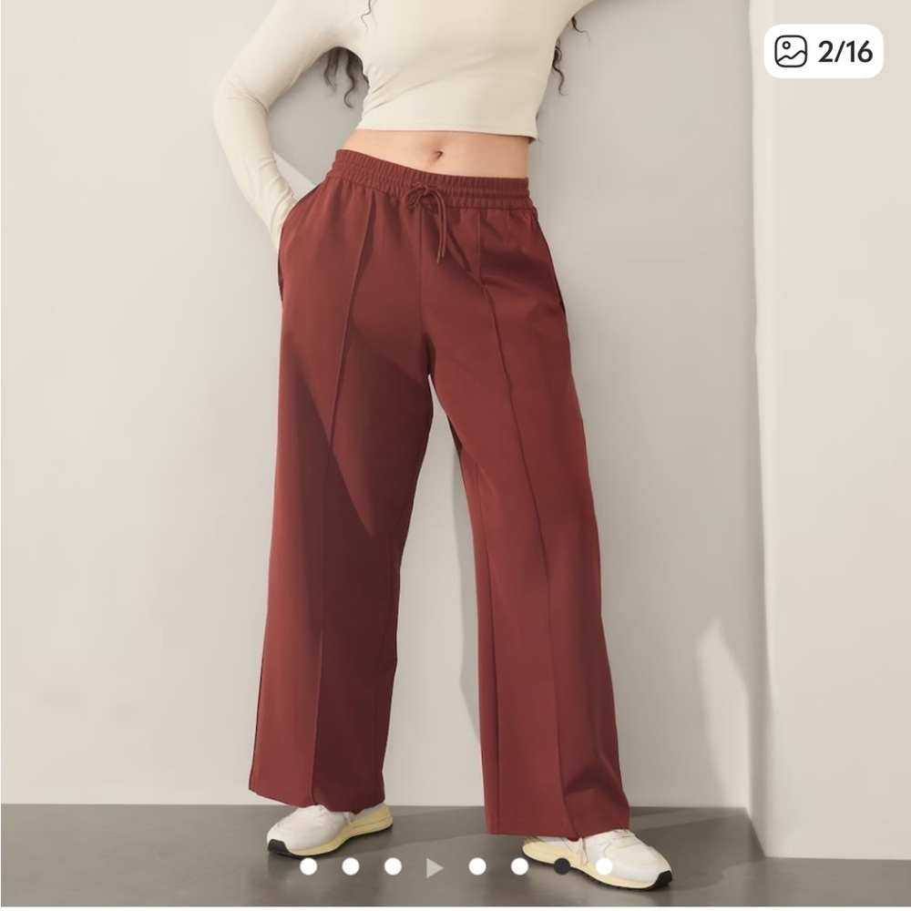 NWT Athleta Wide Leg Pants - Rust - Picture 3 of 11